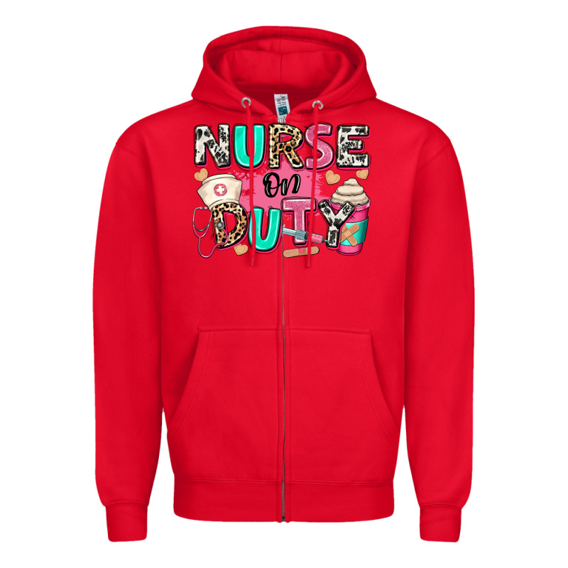 Nurse On Duty Zipper Hoodie by RanaPortraitStore | Teevron