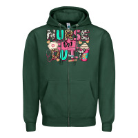 Sports Green nurse on duty Zipper Hoodie - RanaPortraitStore