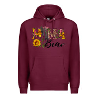 Burgundy pink mama bear with cute bear Premium Hoodie - Artiststas