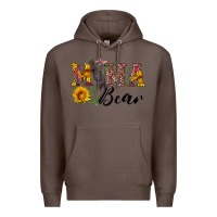 Coffee pink mama bear with cute bear Premium Hoodie - Artiststas