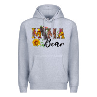 Heather Grey pink mama bear with cute bear Premium Hoodie - Artiststas