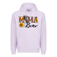 Lilac pink mama bear with cute bear Premium Hoodie - Artiststas
