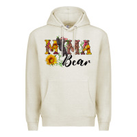 Oatmeal Heather pink mama bear with cute bear Premium Hoodie - Artiststas