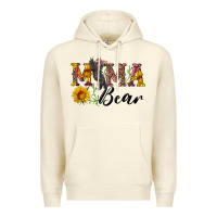 Sandshell pink mama bear with cute bear Premium Hoodie - Artiststas