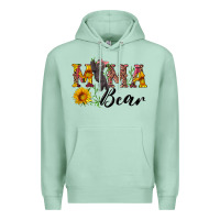 Seafoam pink mama bear with cute bear Premium Hoodie - Artiststas