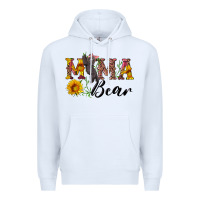 White pink mama bear with cute bear Premium Hoodie - Artiststas