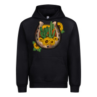 Black western horseshoe sunflower cactus Urban Hoodie - BarkalooDesign