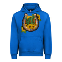 Cobalt western horseshoe sunflower cactus Urban Hoodie - BarkalooDesign