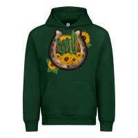 Forest Green western horseshoe sunflower cactus Urban Hoodie - BarkalooDesign