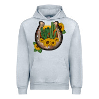 Heather Grey western horseshoe sunflower cactus Urban Hoodie - BarkalooDesign