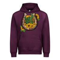 Mauve Wine western horseshoe sunflower cactus Urban Hoodie - BarkalooDesign