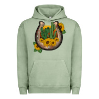 Pigment Oil Green western horseshoe sunflower cactus Urban Hoodie - BarkalooDesign
