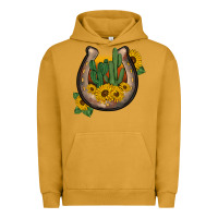 Pigment Peanut Butter western horseshoe sunflower cactus Urban Hoodie - BarkalooDesign