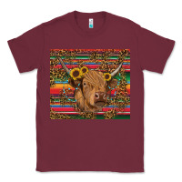 Burgundy serape leopard turquoise sunflowers cow Classic Tee - RanaPortraitStore