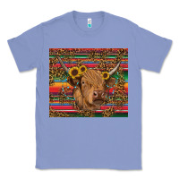 Colony Blue serape leopard turquoise sunflowers cow Classic Tee - RanaPortraitStore