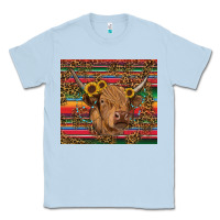 Dusty Blue serape leopard turquoise sunflowers cow Classic Tee - RanaPortraitStore