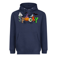 Navy halloween spooky Heavyweight Hoodie - Zillion Design Studio