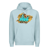 Blue Mist glitter leopard turquoise patch Premium Hoodie - AdoDesignShop