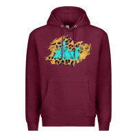 Burgundy glitter leopard turquoise patch Premium Hoodie - AdoDesignShop