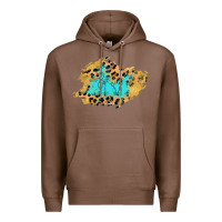 Chestnut glitter leopard turquoise patch Premium Hoodie - AdoDesignShop
