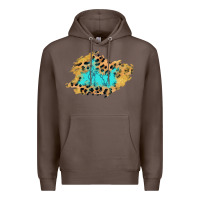 Coffee glitter leopard turquoise patch Premium Hoodie - AdoDesignShop