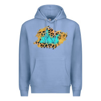 Colony Blue glitter leopard turquoise patch Premium Hoodie - AdoDesignShop