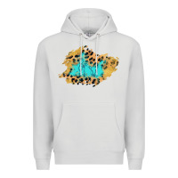 Dove Grey glitter leopard turquoise patch Premium Hoodie - AdoDesignShop