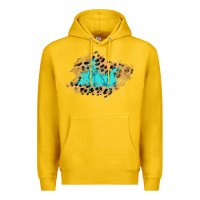 Lemon glitter leopard turquoise patch Premium Hoodie - AdoDesignShop