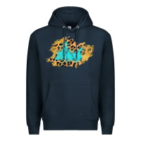 Navy glitter leopard turquoise patch Premium Hoodie - AdoDesignShop