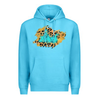 Ocean Blue glitter leopard turquoise patch Premium Hoodie - AdoDesignShop