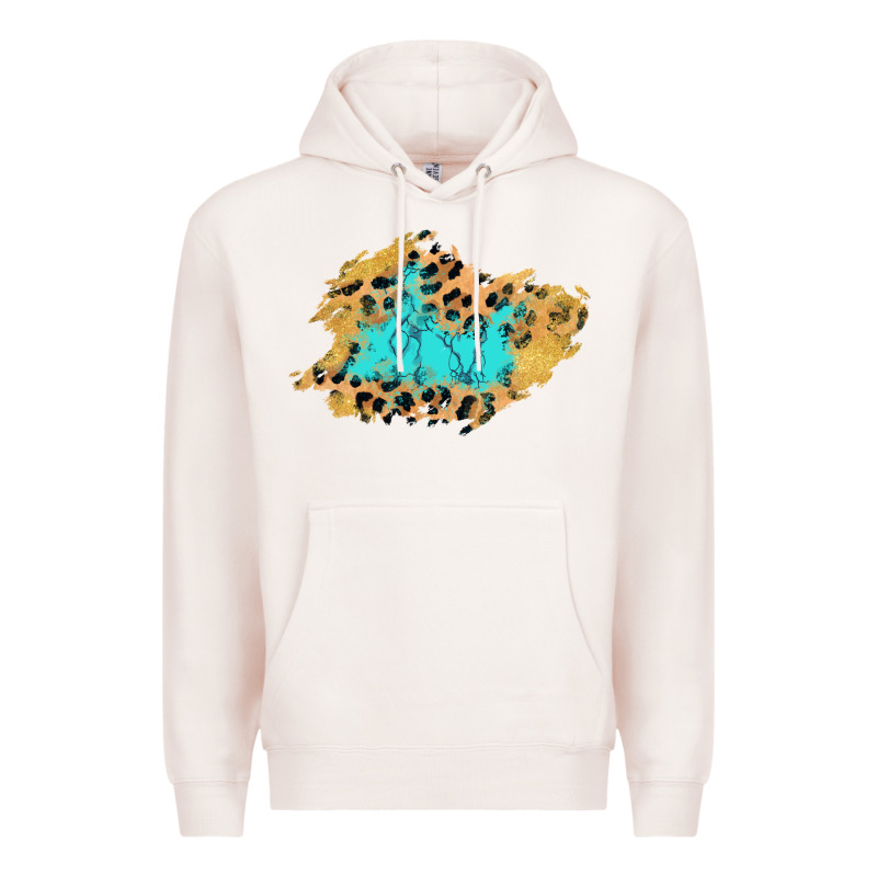 Glitter Leopard Turquoise Patch Premium Hoodie by AdoDesignShop | Teevron