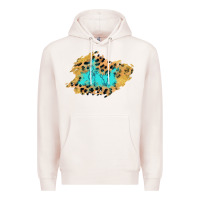 Pale Pink glitter leopard turquoise patch Premium Hoodie - AdoDesignShop
