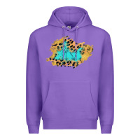 Purple glitter leopard turquoise patch Premium Hoodie - AdoDesignShop