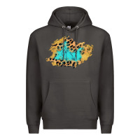 Smoke glitter leopard turquoise patch Premium Hoodie - AdoDesignShop