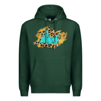 Sports Green glitter leopard turquoise patch Premium Hoodie - AdoDesignShop