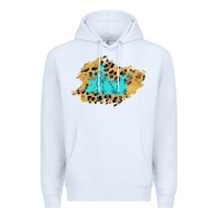 White glitter leopard turquoise patch Premium Hoodie - AdoDesignShop