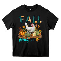 Black Fall Vibes Chicken Heavy Core Tee - LillyAllenDesigns