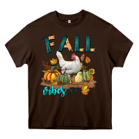 Chocolate Brown Fall Vibes Chicken Heavy Core Tee - LillyAllenDesigns