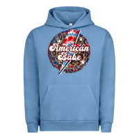 Pigment Pebble Blue Western American Babe Patriotic Urban Hoodie - LillyAllenDesigns