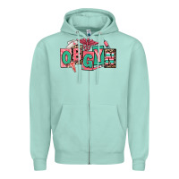 Seafoam obgyn nurse Zipper Hoodie - RanaPortraitStore