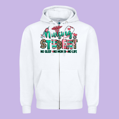 Zipper Hoodie nursing student no sleep no money no life