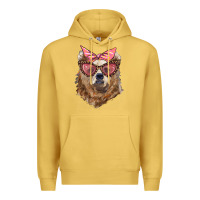 Antique Gold mama bear with glasses and bandana Premium Hoodie - Artiststas