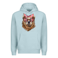 Blue Mist mama bear with glasses and bandana Premium Hoodie - Artiststas