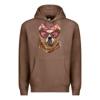 Chestnut mama bear with glasses and bandana Premium Hoodie - Artiststas
