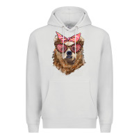 Dove Grey mama bear with glasses and bandana Premium Hoodie - Artiststas
