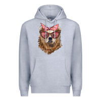 Heather Grey mama bear with glasses and bandana Premium Hoodie - Artiststas