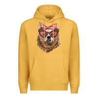 Mustard mama bear with glasses and bandana Premium Hoodie - Artiststas