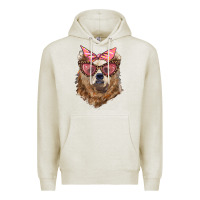 Oatmeal Heather mama bear with glasses and bandana Premium Hoodie - Artiststas