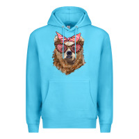 Ocean Blue mama bear with glasses and bandana Premium Hoodie - Artiststas