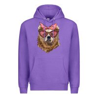 Purple mama bear with glasses and bandana Premium Hoodie - Artiststas